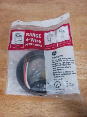 GE WX9X35, 4' 4-Wire / 40 Amp Range Power Cord Stove plug 125/250V NEW