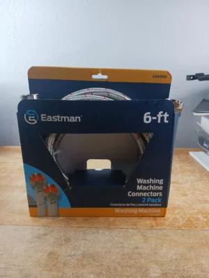 NEW Eastman Stainless Steel 2 Pack Hot/Cold Washing Machine Connector 6-ft Hose