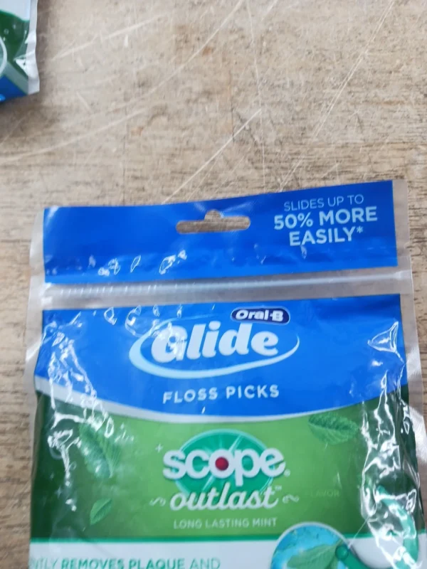 3 Pack Oral-B Glide Complete with Scope Outlast Dental Floss Picks 225 Total