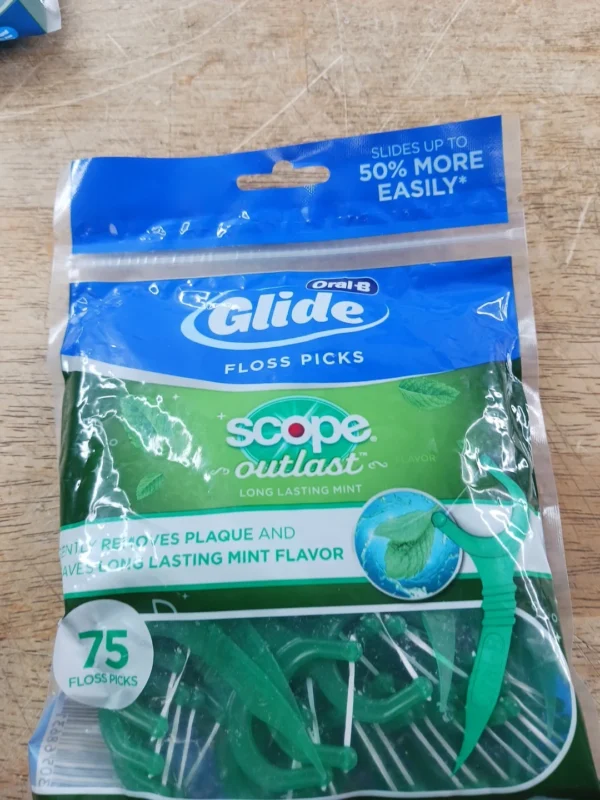 3 Pack Oral-B Glide Complete with Scope Outlast Dental Floss Picks 225 Total