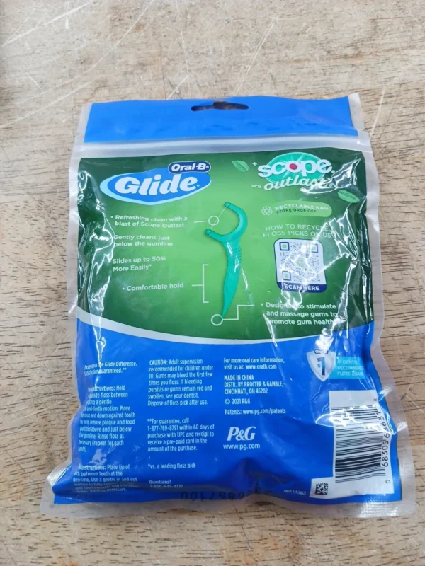 3 Pack Oral-B Glide Complete with Scope Outlast Dental Floss Picks 225 Total
