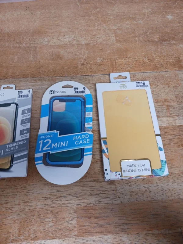 Iphone 12 Mini Tempered Glass & 2 Cases