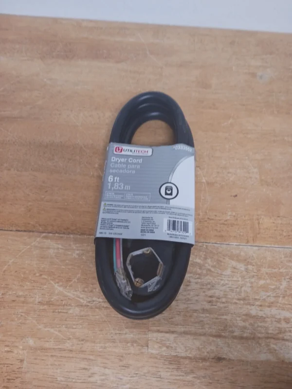 Utilitech 6ft 4 Prong Dryer Cord 0333552 (Money Back Guarantee)