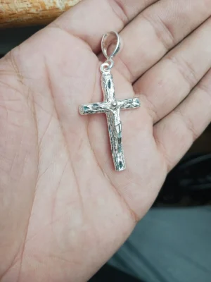 .925 Sterling Silver Cross Pendant 50mm X 26mm