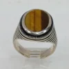 925 Sterling Silver Tiger Eye Ring Sz 13