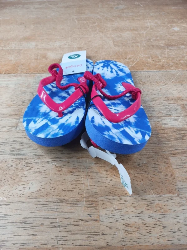 Kids Sz XL 11/12 Cat & Jack Water Flip Flops Red And Blue