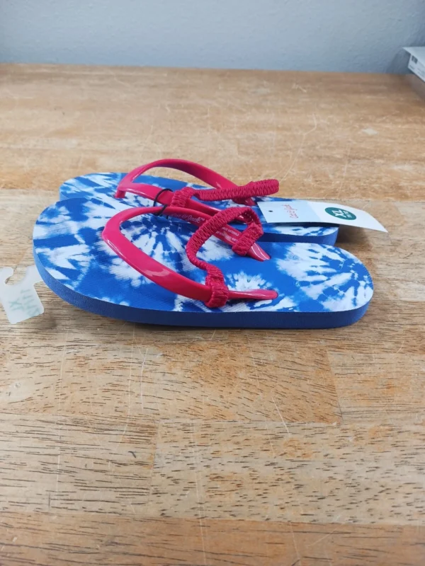 Kids Sz XL 11/12 Cat & Jack Water Flip Flops Red And Blue
