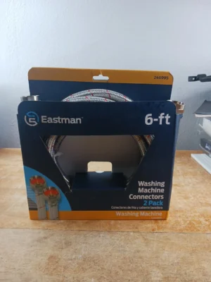 NEW Eastman Stainless Steel 2 Pack Hot/Cold Washing Machine Connector 6-ft Hose