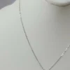 .925 Sterling Silver Necklace with Heart 18inch 1mm wide(Money Back Guarantee)