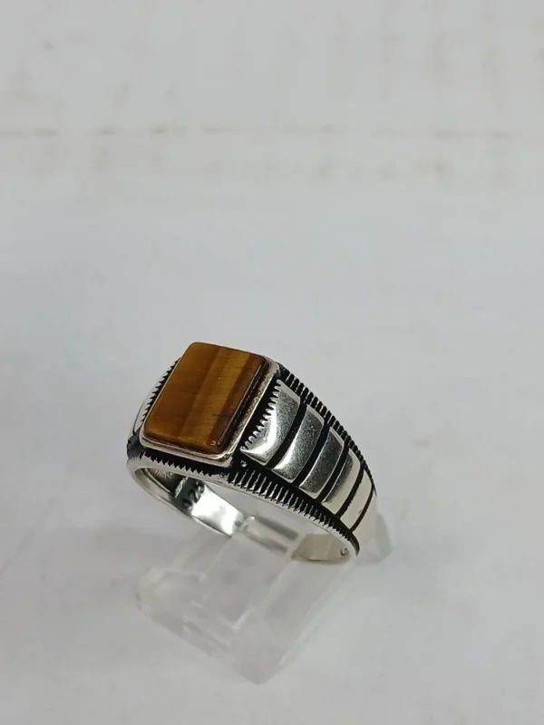 925 Sterling Silver Tiger Eye Ring sz 12.5