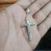 .925 Sterling Silver Cross Pendant 50mm X 26mm