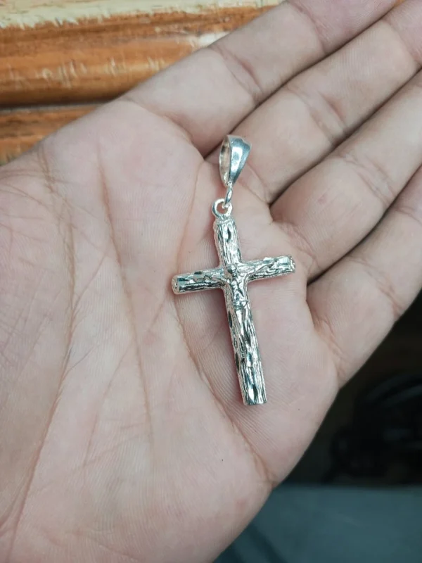 .925 Sterling Silver Cross Pendant 50mm X 26mm