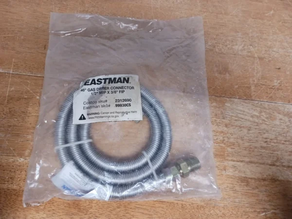 s-l960 (1) Eastman Gas Dryer Connector 1/2 MIP X 3/8 FiP 48" 99930cs (Money Back Guarantee)