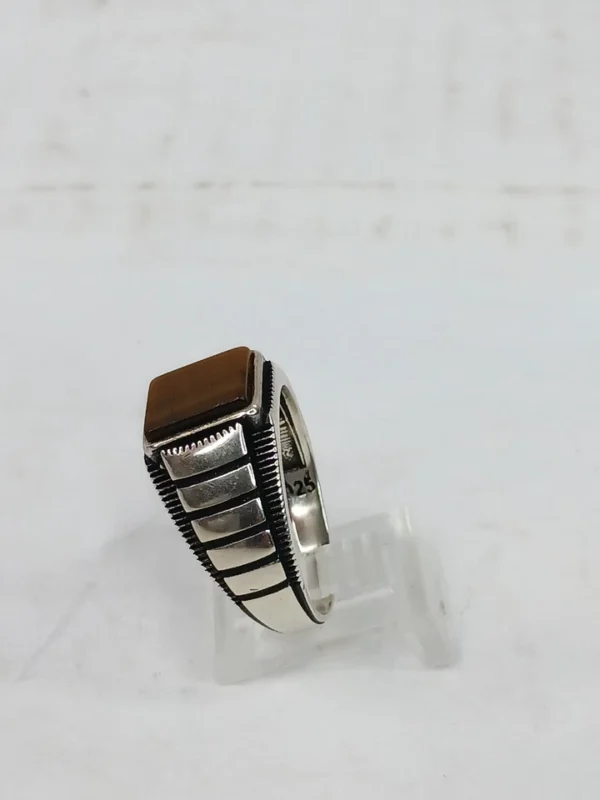 925 Sterling Silver Tiger Eye Ring sz 12.5