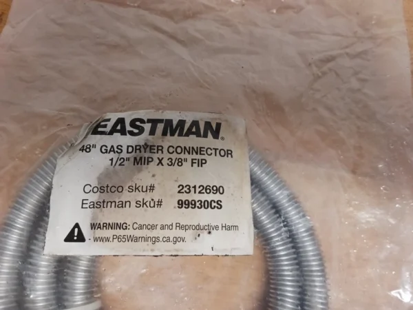 s-l960 (2) Eastman Gas Dryer Connector 1/2 MIP X 3/8 FiP 48" 99930cs (Money Back Guarantee)