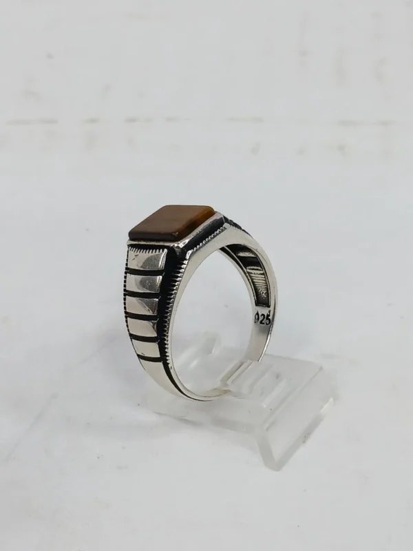 925 Sterling Silver Tiger Eye Ring sz 12.5
