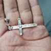 .925 Sterling Silver Cross Pendant 50mm X 26mm