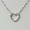 .925 Sterling Silver Necklace with Heart 18inch 1mm wide(Money Back Guarantee)