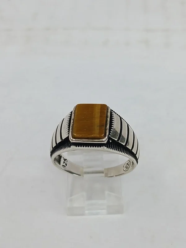 925 Sterling Silver Tiger Eye Ring sz 12.5