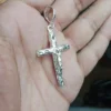 .925 Sterling Silver Cross Pendant 50mm X 26mm