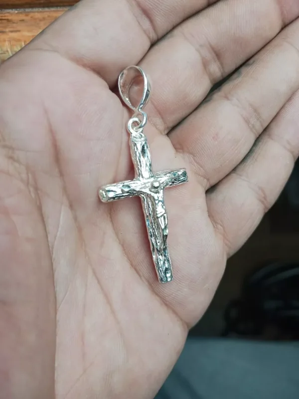 .925 Sterling Silver Cross Pendant 50mm X 26mm
