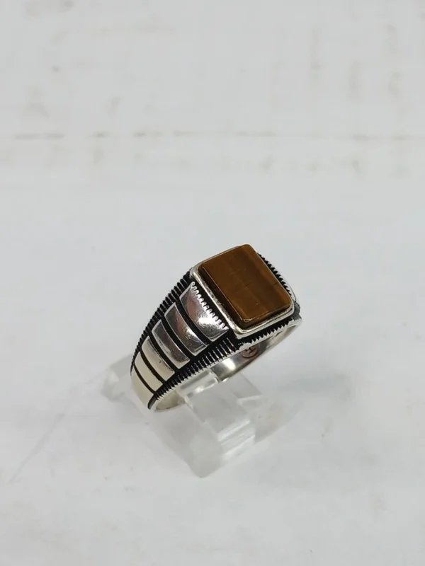 925 Sterling Silver Tiger Eye Ring sz 12.5